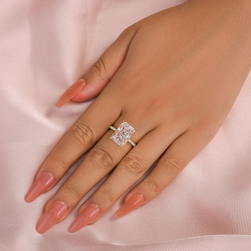 Classic Big Radiant Cut Simulated Diamond Engagement Ring for Women