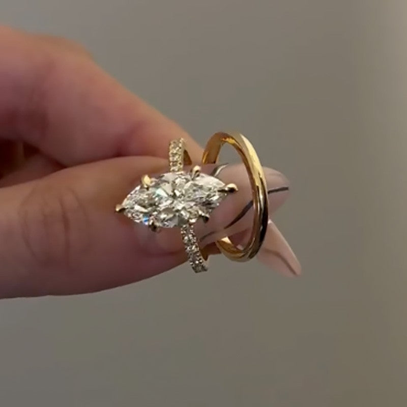 Maxine Exquisite Split Shank 4.0Ct Marquise Cut Engagement Ring