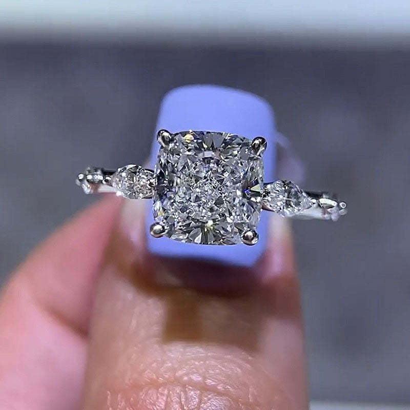 Maxine Exquisite Crushed Ice Cushion Cut Engagement Ring