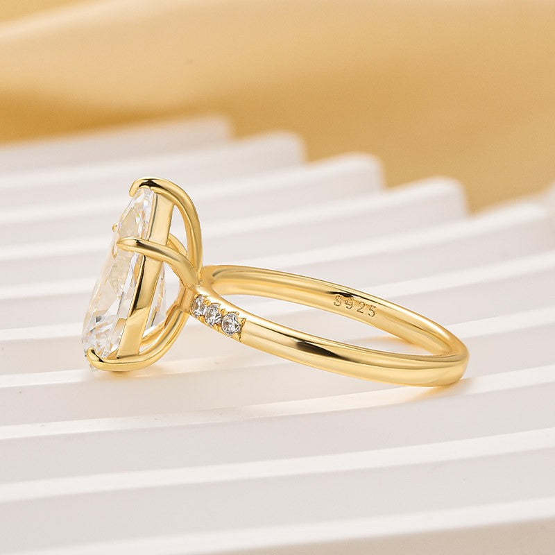 Classic 4.0Ct Pear Cut Engagement Ring Promise Ring For Her