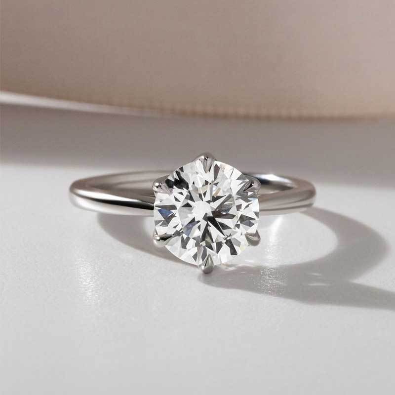 Maxine 2.0 Carat Moissanite 6 Prong Round Cut Promise Ring
