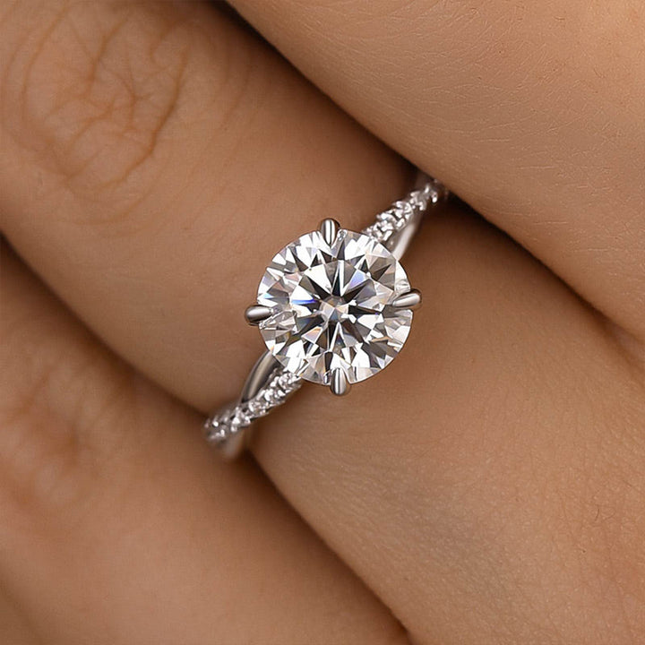 Twist 1.25 Carat Round Cut Promise Ring For Her In Sterling Silver