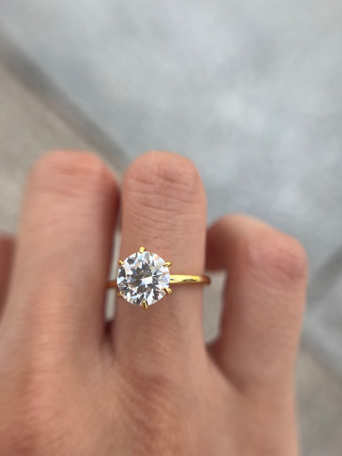 Maxine 2.0 Carat Moissanite 6 Prong Round Cut Promise Ring