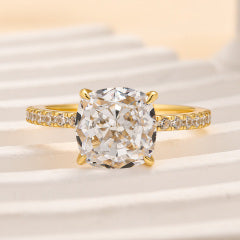 Maxine Classic 3.0Ct Cushion Cut Engagement Ring In Sterling Silver