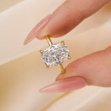 Maxine Solitaire 6.5Ct Elongated Cushion Cut Engagement Ring Travle Ring