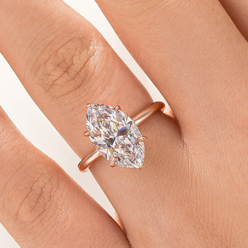 Fashion Marquise Cut Women's Engagement Ring In Sterling Silver