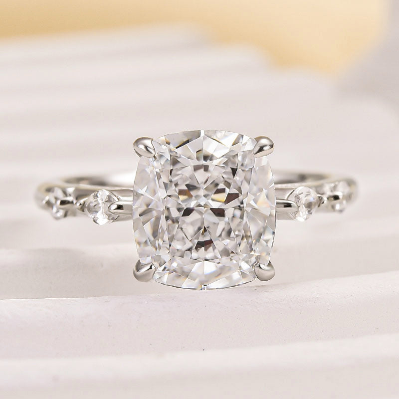 Maxine Exquisite Crushed Ice Cushion Cut Engagement Ring