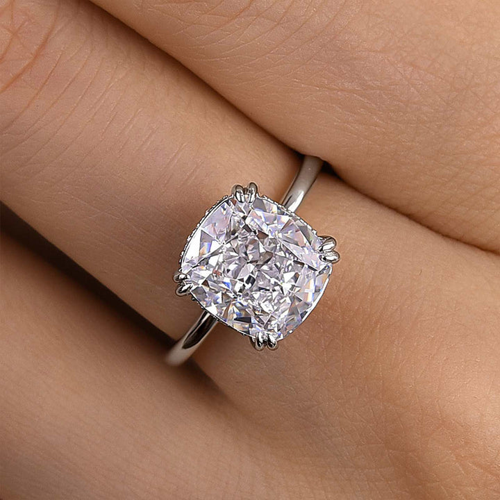 Maxine Stunning Cushion Cut Engagement Ring In Sterling Silver