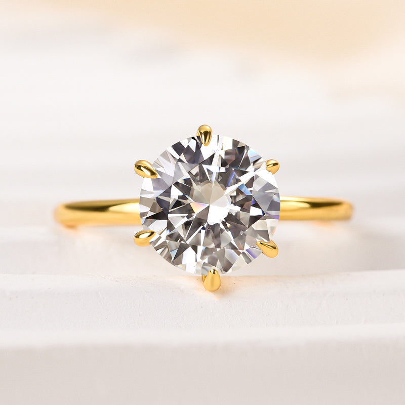 Maxine 2.0 Carat Moissanite 6 Prong Round Cut Promise Ring