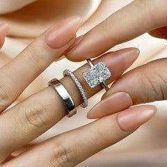 Maxine Classic 4.5Ct Radiant Cut 3PC Wedding Set