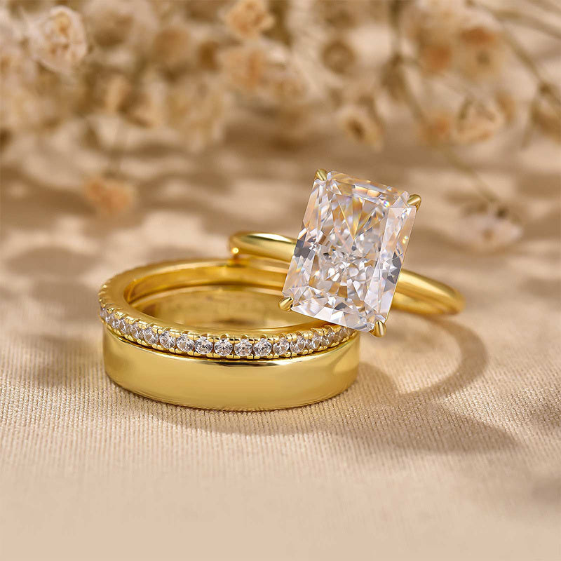 Maxine Classic 4.5Ct Radiant Cut 3PC Wedding Set