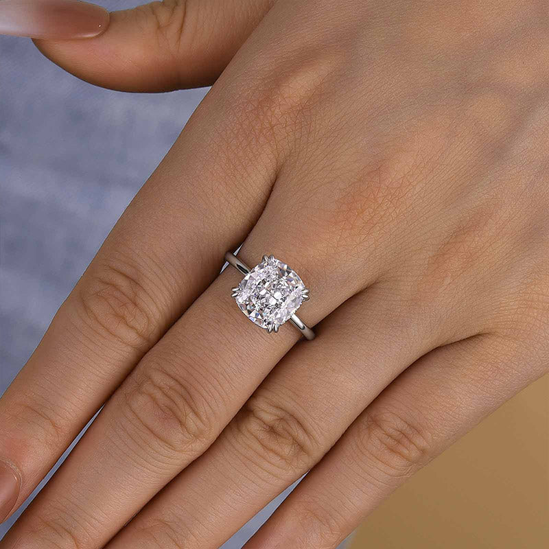 Maxine Stunning Cushion Cut Engagement Ring In Sterling Silver