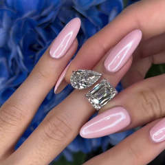 Maxine Unique Toi et Moi Design Emerald Cut & Pear Cut Engagement Ring