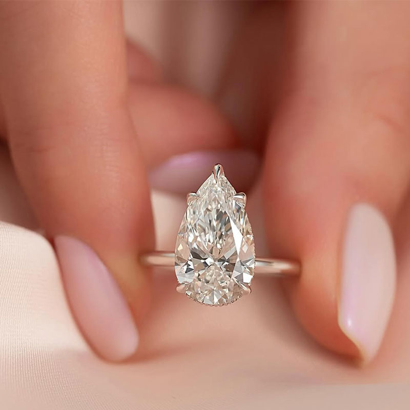 Maxine Classic 5 Prong 4.0 Ct Pear Cut Engagement Ring