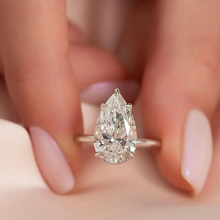 Maxine Classic 5 Prong 4.0 Ct Pear Cut Engagement Ring