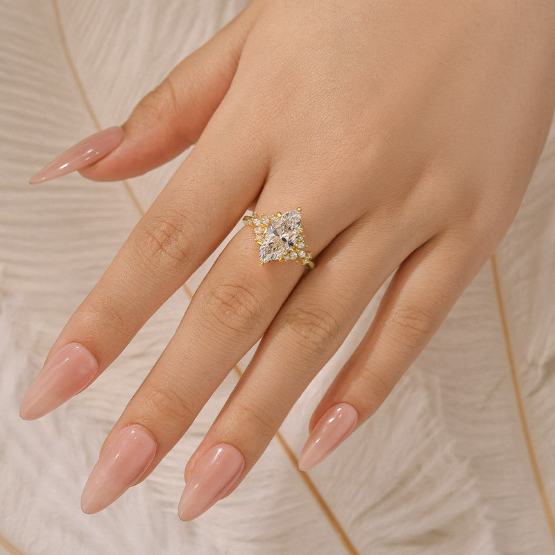 Vintage 3.0Ct Marquise Cut Engagement Ring Travel Ring In Sterling Silver