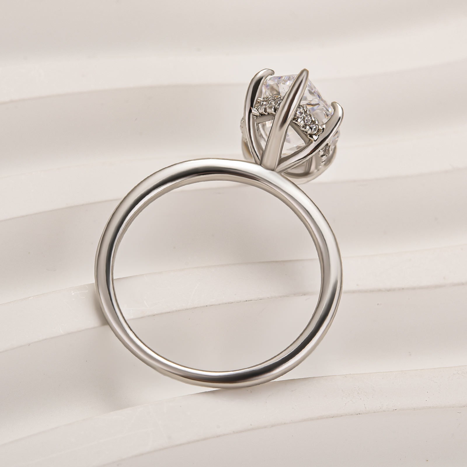 Fashion Marquise Cut Women's Engagement Ring In Sterling Silver