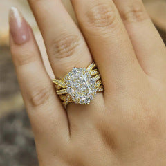 Vintage 3.5 Carat Halo Radiant Cut Insert Wedding Ring Set Travel Ring For Women In Sterling Silver