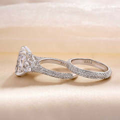 Honorable Radiant Cut & Heart Cut Wedding Set For Women In Sterling Silver