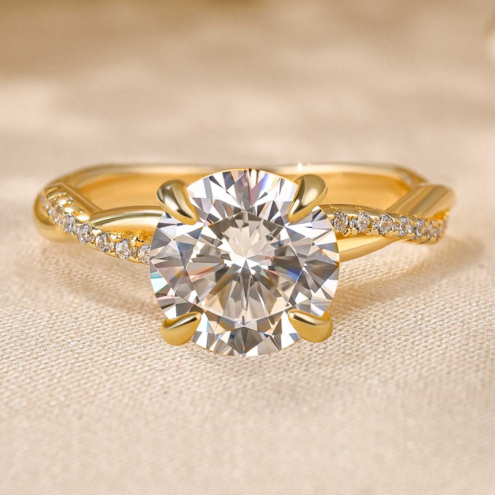 Twist 1.25 Carat Round Cut Promise Ring For Her In Sterling Silver