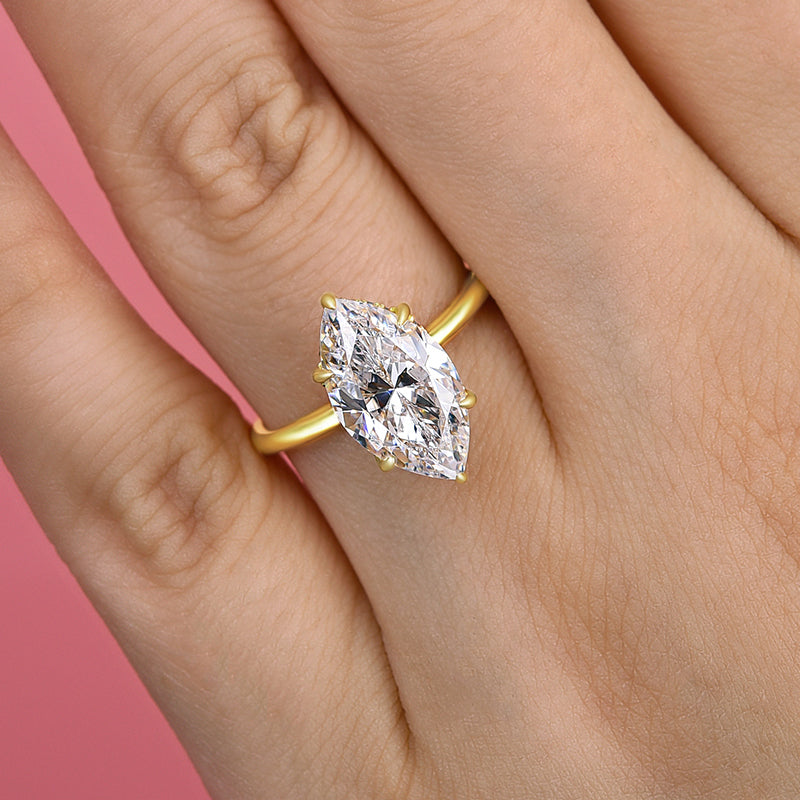 Fashion Marquise Cut Women's Engagement Ring In Sterling Silver