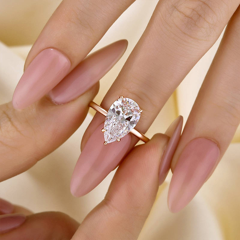 Maxine Classic 5 Prong 4.0 Ct Pear Cut Engagement Ring