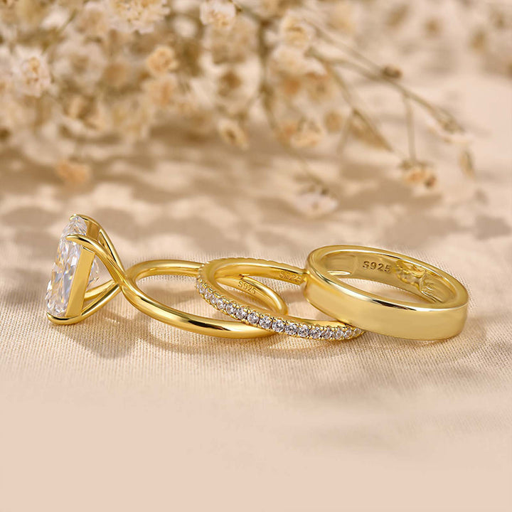 Maxine Classic 4.5Ct Radiant Cut 3PC Wedding Set