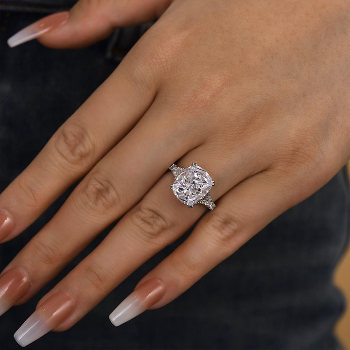 Outstanding Split Shank Crushed Ice Cushion Cut Engagement Ring