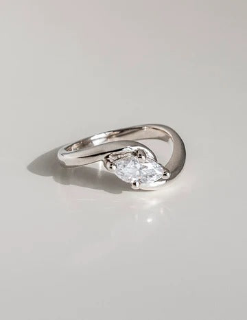 3 CT Marquse Cut Ruptured Ring Silver Ring